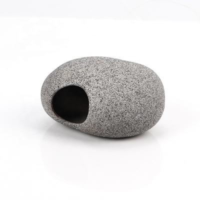 China Ceramic Cobalt Cichilid Fish Tank Viable Huts Aquarium Ornaments Caves For Fish Hiding Spawning House for sale