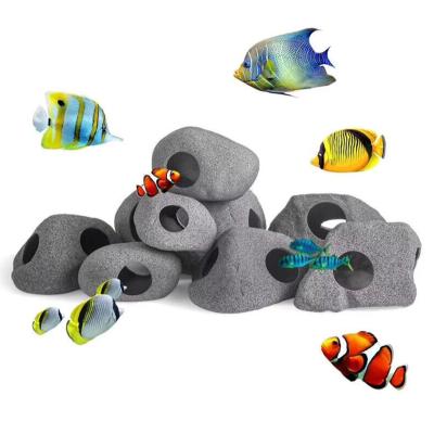 China Viable Wholesale Decor Products Ceramic Aquarium Cave Ornaments For Fish Hiding Breeding Cave for sale