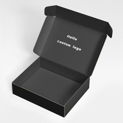 中国 Factory Folding Black Color Mail Box Custom Logo Corrugated Paper Shipping Boxes 販売のため