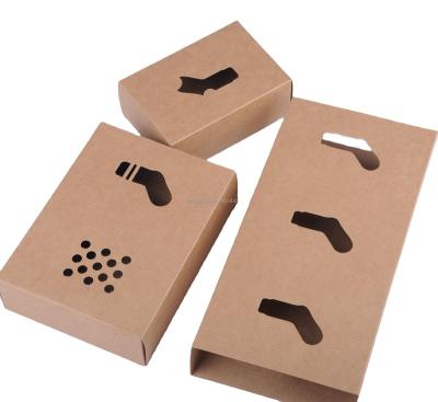 China Custom Design Three Pairs Children Socks Recycled Kraft Paper Special Drawer Box for Festival of Socks en venta