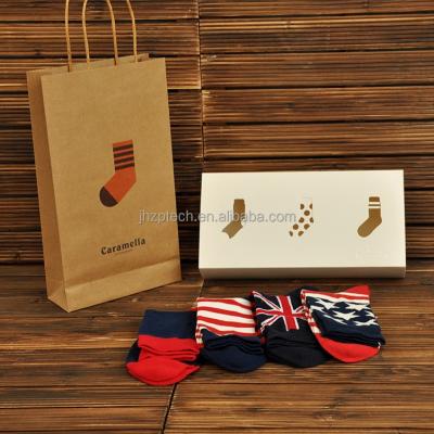 China Attractive Design of Hollow out Kraft Paper Drawer Box 3 6 Double Socks Underwear Packaging Boxes for sale