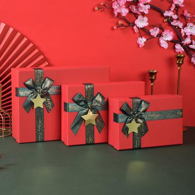 China China Supplier Custom Logo Lovers' Sweet High-grade Red Gift Box Packaging Bowknot Red gift Boxes for sale