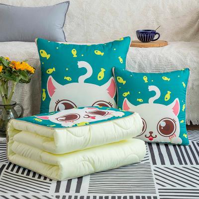 China Cartoon Floor Woolen Tile Quilt Office Cushion Nap Blanket Gift Shopping Anti-Static Tile Quilt for sale