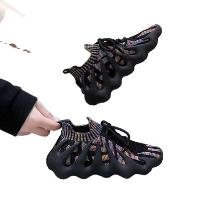 China 2022 New Fly Woven Sneakers Breathable And Comfortable Thick Bottom Light Bottom Coconut Coconut Lace Front Shoes for sale