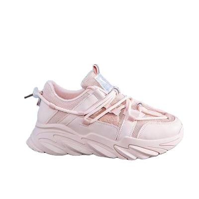 China 2022 Fashion Trend Dad News Soft Bottom Thick Bottom Breathable Sneakers Fashionable Running Shoes Women White Casual Shoes for sale