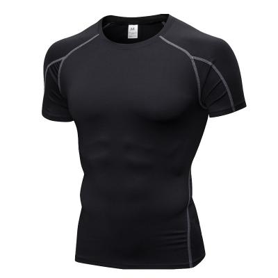 China Casual Fitness Sports Elastic Apparel Bodybuilding Athletic Men's Running T-Shirts for sale