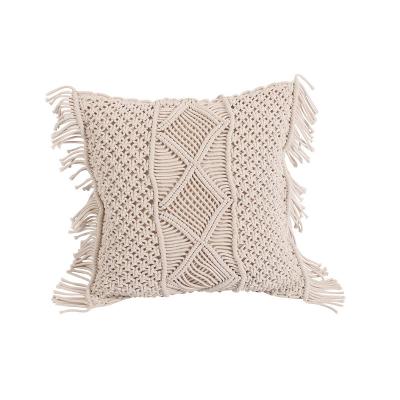 China Anti-pilling Wholesale Hand Woven Rope Tassel Pillow Case - Decorative Woven Pillow Case Geometric Pattern Pillow Case for sale