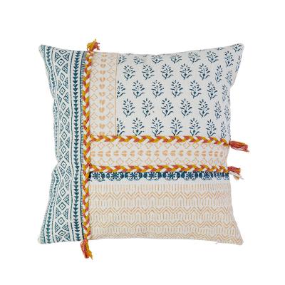 China Simple fabric new anti-pilling printed pillow cover Nordic style cotton woven sofa cushion cover for sale