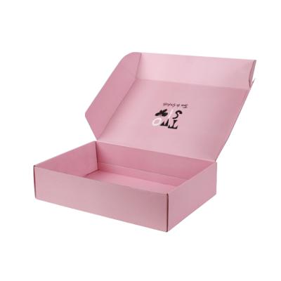 China Handmade Custom Logo Pink Printed Cardboard Shipping Corrugated Cardboard Box for sale