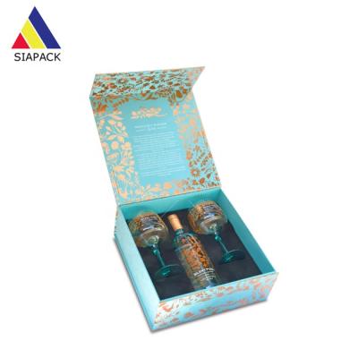 China Custom Printed Materials Recycled Slap-Up Wine Box For Wine Glass Gift Packaging for sale