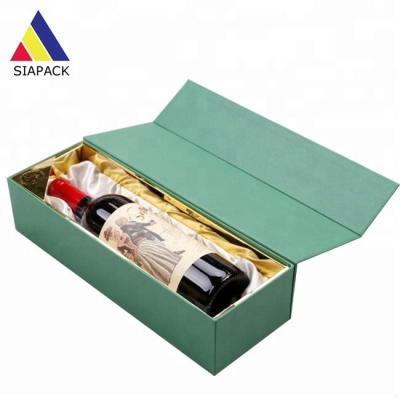 China Recyclable magetic book shape closure hard cardboard gift box for wine bottle for sale