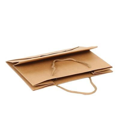 China Recyclable Degradable Kraft Paper Bag With Custom Logo With Handle for sale