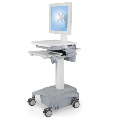 China Hospital Trolley Height Adjustable Medical Computer Trolley With Base Compartment for sale