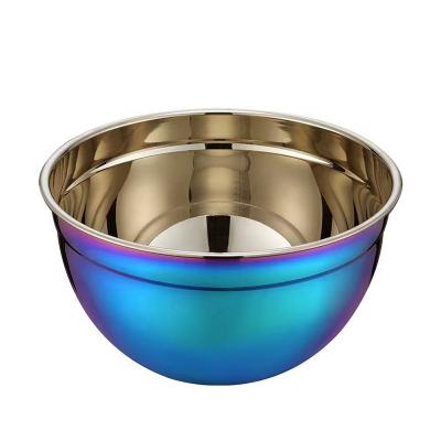 China 5QT Multi-Functional Stainless Steel Measures Egg Dough Viable Bowl Large Colorful Metal Kneading Mixing Bowl for sale