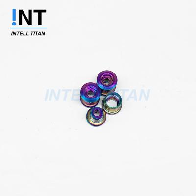 China Titanium bike chainring gr5 PVD rainbow color titanium screws of the bike for sale