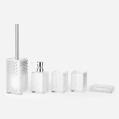 China YAUKPH Viable Bathroom Sets Including Acrylic Toilet Brush Soap Dispenser Toothbrush Holder Cup Soap Dish Bathroom Decoration 5 Pieces for sale