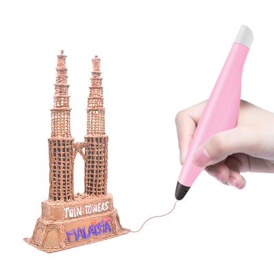 China Desktop built-in battery wireless low temperature 3d printing pen with pcl filament for sale