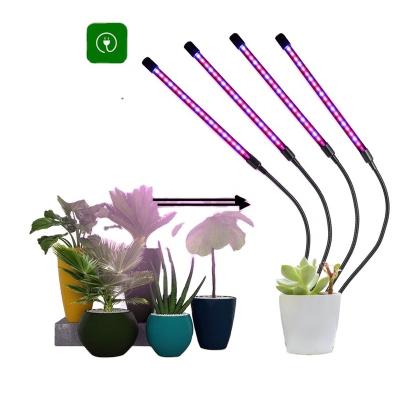 China Green House Planting New Design IP65 Waterproof 4 Heads Professional Table Lamp Clip Led Indoor Plant Table Grow Light for sale