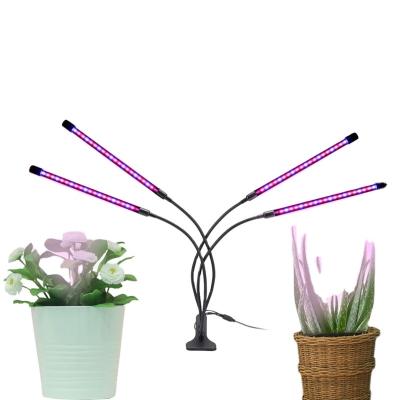 China Green House Planting Full Spectrum 80W Desktop Four Heads Clip Plant Gooseneck LED Grow Light for sale