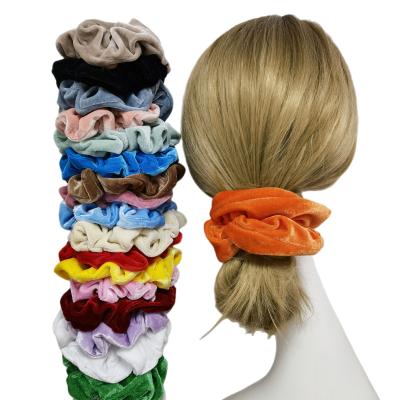 China Hair ties Factory Wholesale Women Hair Ties Ponytail Large Velvet Scrunchies for sale