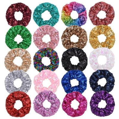 China Hair ties Fashion Hair Ties Girls' Hair Elastics Ponytail Women Sequin Hair Scrunchies for sale