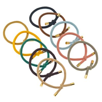 China Hair elastics Wholesale Simple Design Solid Color Girls Hair Elastics Women Hair Ties Ponytail Holders for sale