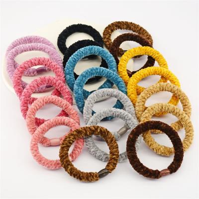 China Hair elastics Wholesale Great Stretchy Pluffy Hair Bands Solid Color Girls Hair Elastics Women Hair Ties Ponytail Holders for sale