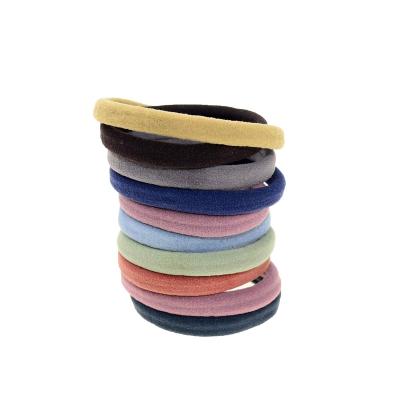 China Hair elastics Wholesale Solid Color Black Stretchy Hair band Seamless Hair Elastics for Girls Women Nylon Hair Ties for sale