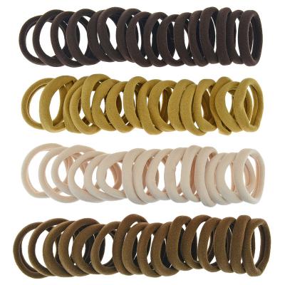 China Hair elastics 100 Pcs Stretchy Hair band Seamless Hair Elastics Ponytail Holder for Girls Women No Crease Hair Ties for sale