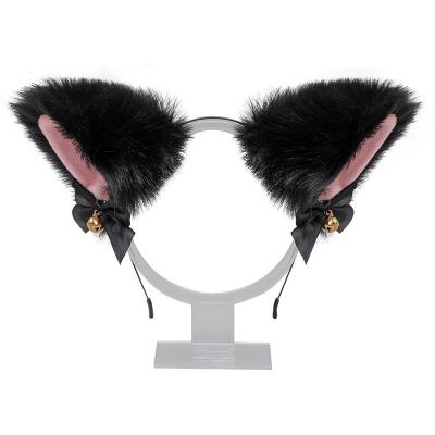 China Decorative Wholesale Warm Cat Ear Fleece Faux Fur Hair Bands Kids Decorative Party Headband Women Hair Bands for sale