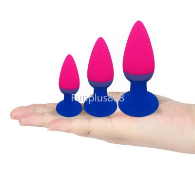 China Unisex Anal Plug 3 Different Size Silicone Butt Plug Adult Toys For Men/Anal Trainer For Women Couples for sale