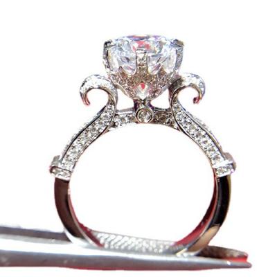 China Smart Diamond Ring 1.5 Carat Weight Diamond Jewelry Flimming Setting Unisex Ring Silver 925 Sterling Silver Cute Fashion Moissanite for sale