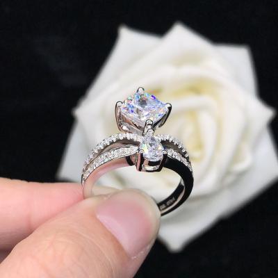 China Back Religious Square Trend Personality Simulation Diamond Moissanite Ring 18K Gold Special Shaped Moissanite Diamond Ring for sale