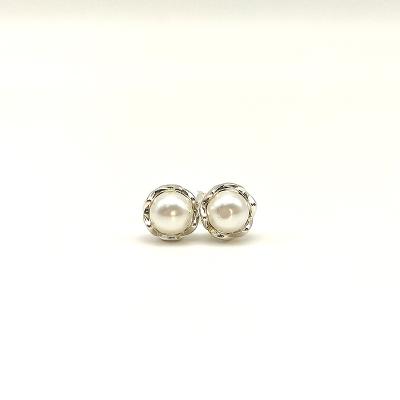 China Environmental Friendly 925silver White Pearl Earrings Fit Pando Jewelry Stud Earring For Women's Earrings for sale