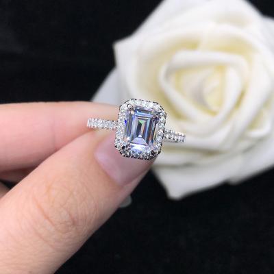 China Personality religious silver fashion moissanite diamond ring micro set 925 green cut ring 18k gold plated silver rings for sale