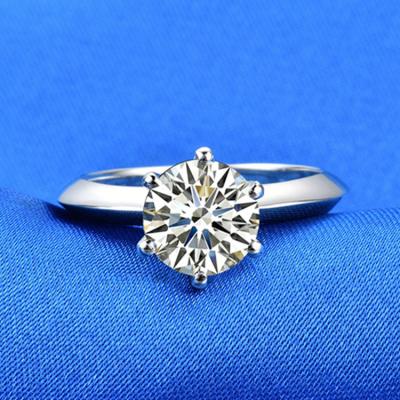 China Micro-set six-claw star queen moissanite ring s925 platinum diamond religious silver plated high carbon wedding rings for sale