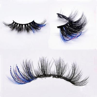 China Wholesale Natural Long 25MM Glitter Colored 3d Mink Lashes Seller Length Party Mink Eyelashes Color Mink Lashes for sale