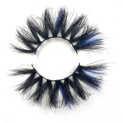 China 25mm Natural Eyelash 3D Colored Mink Lashes Private Label Mink Eyelashes Vendor Fluffy Mink Long Natural Custom Eyelash Packaging for sale