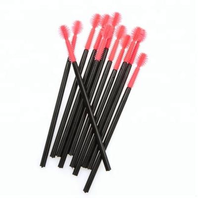 China Wholesale Private Label Makeup Brush Plastic Magic Wands Mascara Brush Flat Brush Silicone Disposable Eye Wick Brush for sale