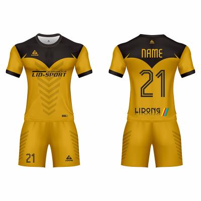 China LiDONG Men's Fashionable Antibacterial Football Wear Quick Dry Soccer Team Wear Brazil Soccer Jerseys for sale