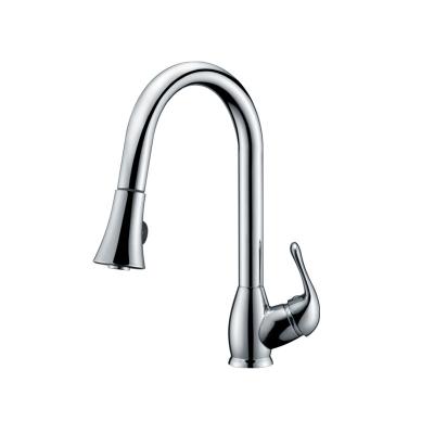 China Contemporary Single Hold Pull Down Kitchen Faucet With Plastic Sprayer CUPC Kitchen Faucet for sale