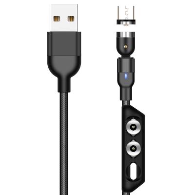 China MP3/MP4 Player Amazon Success 540 Degree Rotate 3 in 1 Cable USB C Charger Magnetic Charging Fast Cable for Micro/I-Product/Type C Phones for sale