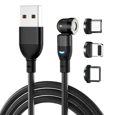 China MP3/MP4 player on stock 3 in 1 magnetic charging cable micro type 540 degree fast charging magnetic cable usb c usb lighting mobile phones for sale