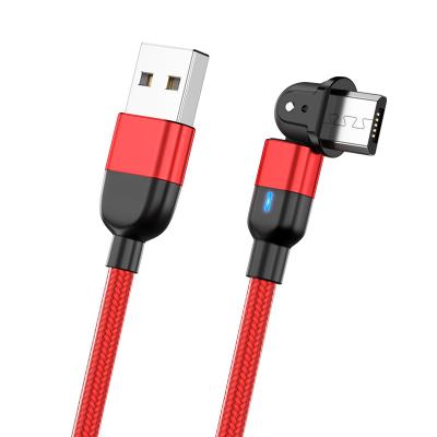 China Factory Price Mobile Phone 180 Degree Rotate 3A Free Fast Charging Data Cable 1M 2M Micro USB Cable Nylon Cable Charger For Android Phones for sale