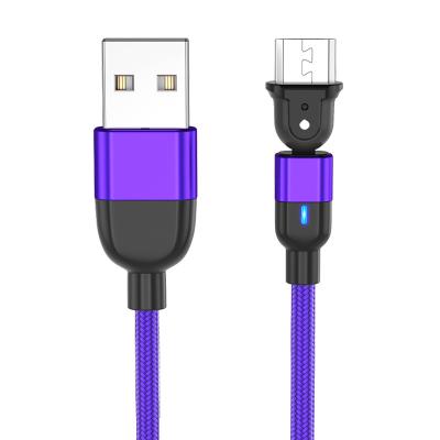 China wholesale High Quality 180 Degree Rotate 3A Mobile Phone USB Cable Data Charger Free Fast Charging Micro USB Cable Mobile Phone Accessories for sale