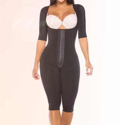 China Factory Direct Sales High Quality Antibacterial Bodysuits Shapewear With Sleeves Stage 2 Fajas Colombianas Mid Long Body Shaper for sale