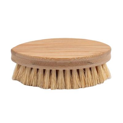 China Tampico Viable Bamboo Fiber Body Mopanda Brush Kitchen Brush Vegetable Scrub Brush for sale