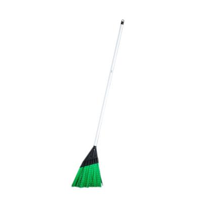 China Garden Outdoor Green Hard Stiffened Plastic Brushes Long Handle for sale