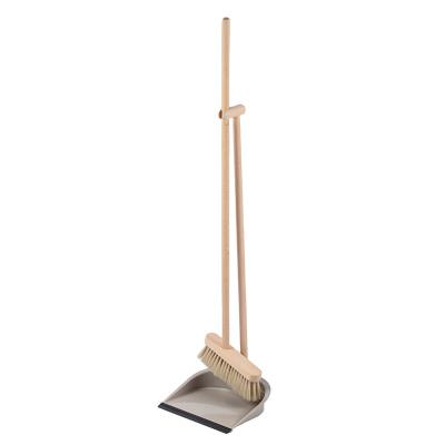 China FSC Certified FSC Certified PBT Beech Wood Eco-Friendly Fixed Bristle Broom Head Crafted Dustpan And Broom Set for sale