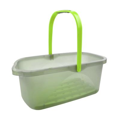 China 10L Sustainable EasyProp Bucket With Clear Rubber Coated Drain Catcher Strainer PP Broom Bucket for sale